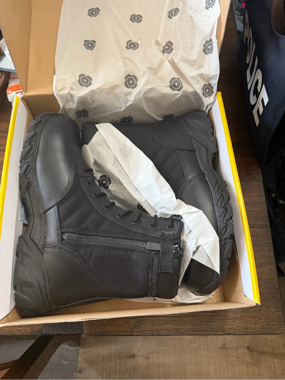 Men's Black Tactical Side-Zip Boots